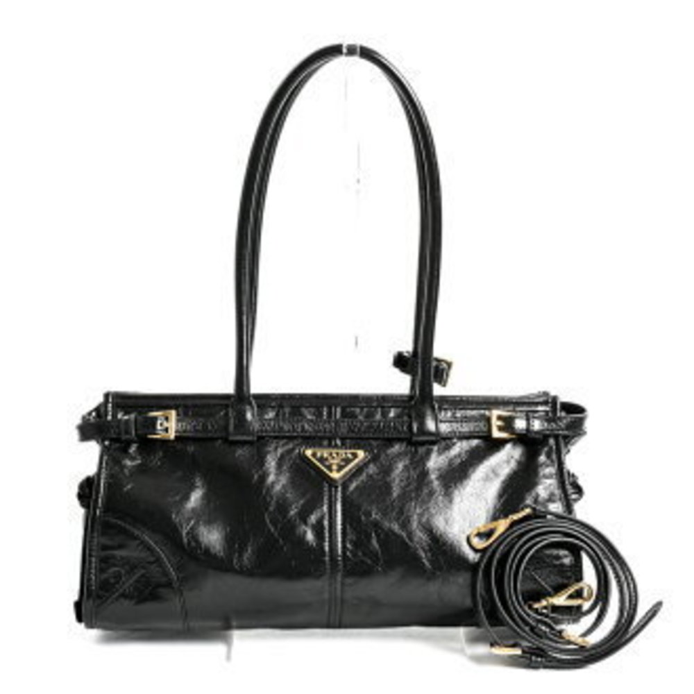 Prada Bonnie medium leather Shoulder Bag Nero Black